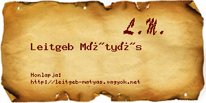Leitgeb Mátyás névjegykártya